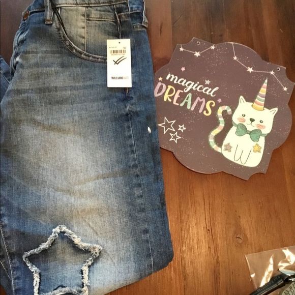 NWT $99 William Rast | Timberlake |Best Friend | Timber | Star Patch Jeans - Picture 11 of 13